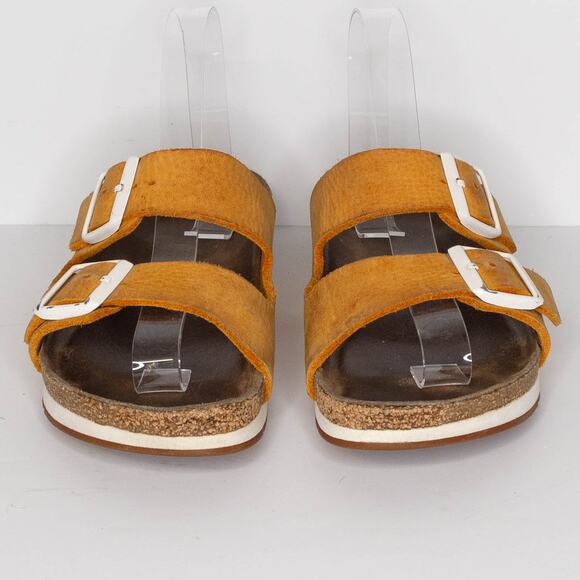 Birkenstock Women's Arizona Sandals Nubuck Big Buckle Comfort Slides 38 7 7.5 AR - Picture 3 of 7